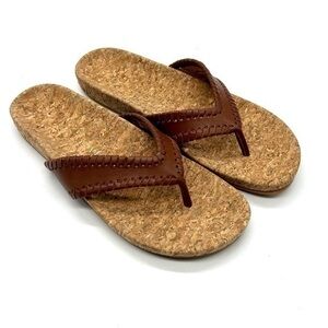 NEW JACK ROGERS | Thelma leather thong flip flop sandals 6.5